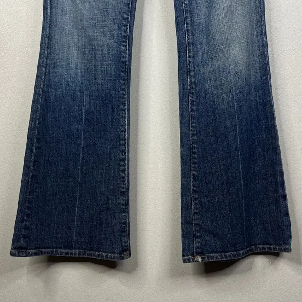 Citizens of Humanity Naomi Low Rise Flare Jeans 27 Blue Distressed Y2K Stretch